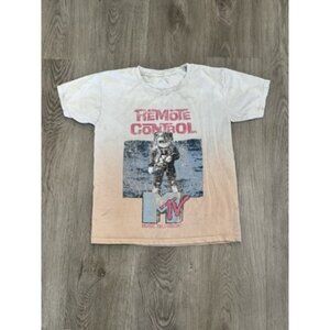 vintage 80s MTV REMOTE CONTROL TV GAME SHOW ASTRONAUT  Two Tone t-shirt Small